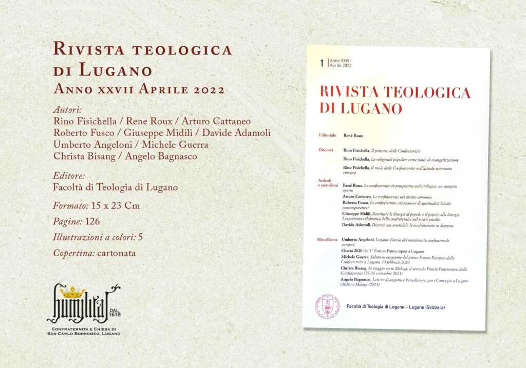 RIVISTA TEOLOGICA - PRIMO FORUM PANEUROPEO DELLE CONFRATERNITE